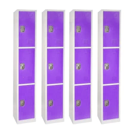 Adiroffice 12 in W, 12 in D, 72 in H, Steel ADI629-203-PUR-4PK